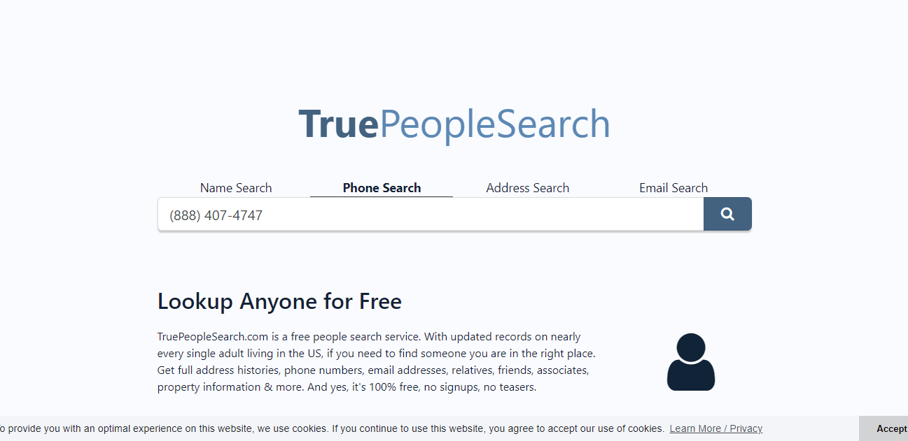 True People Search homepage