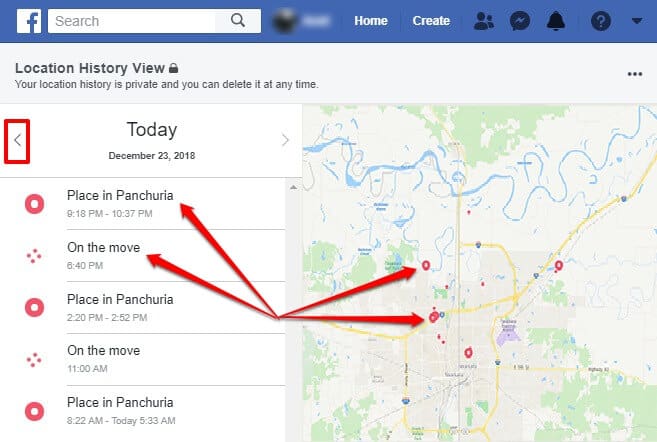 facebook location history