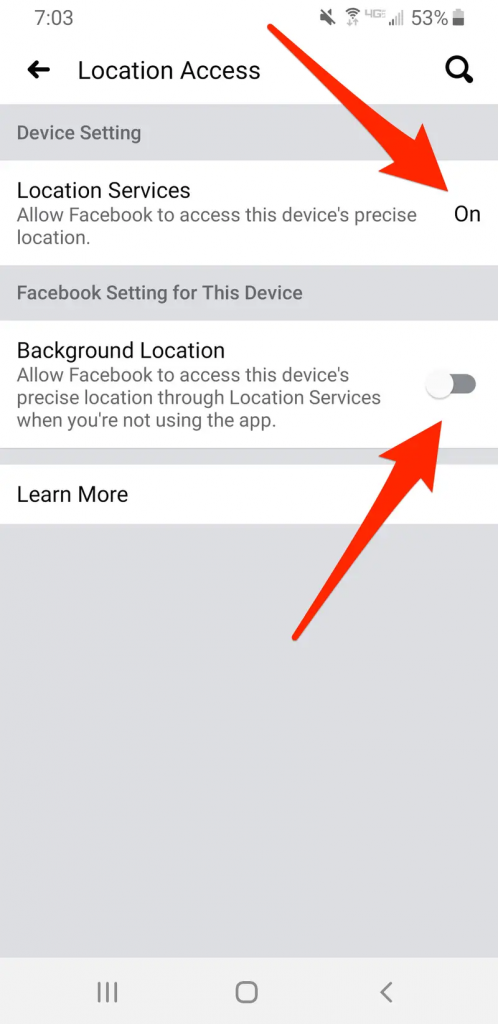 facebook Disable Location Services