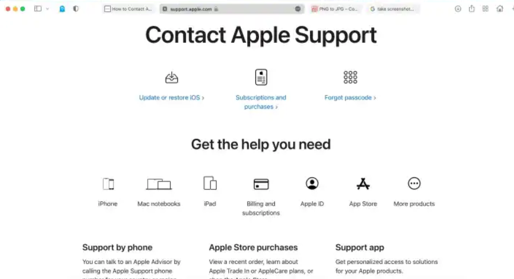 contact apple support