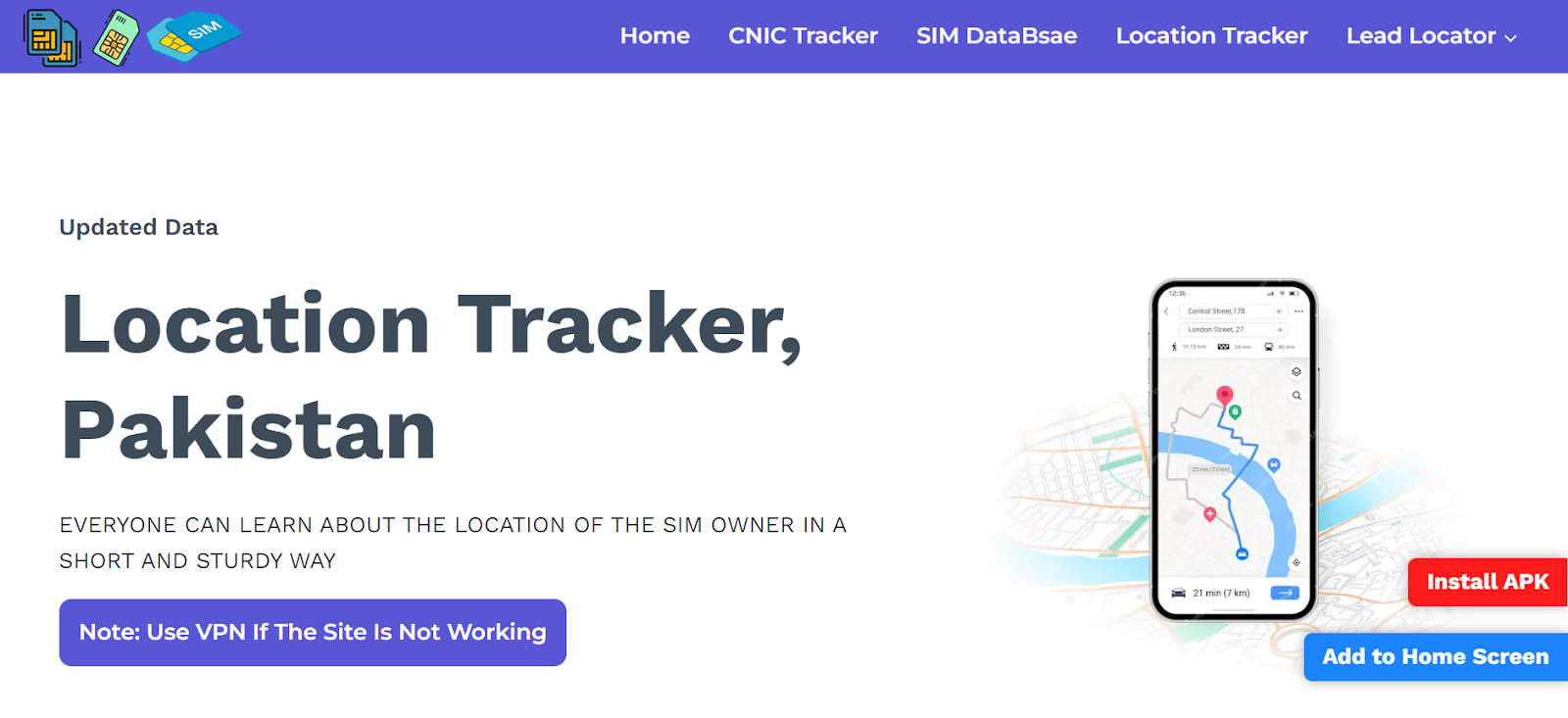 Sim Owner Details - Location Tracker