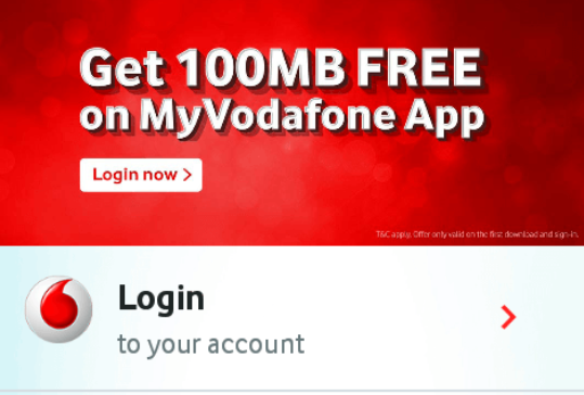 Log in using your Vodafone credentials