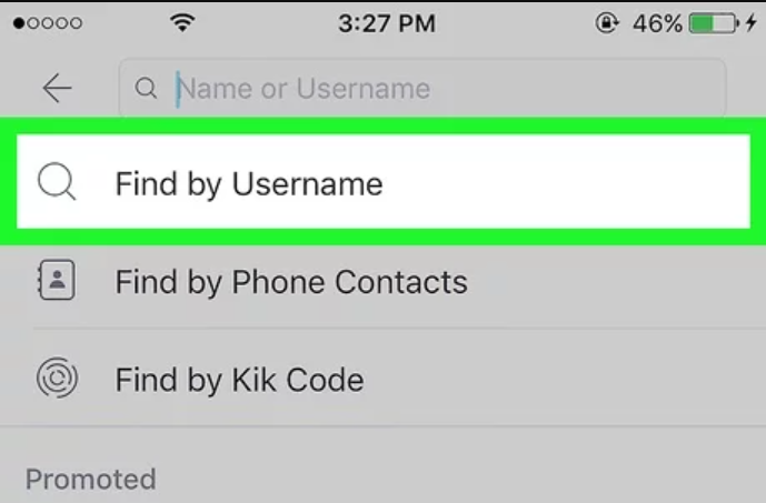 find by username on kik