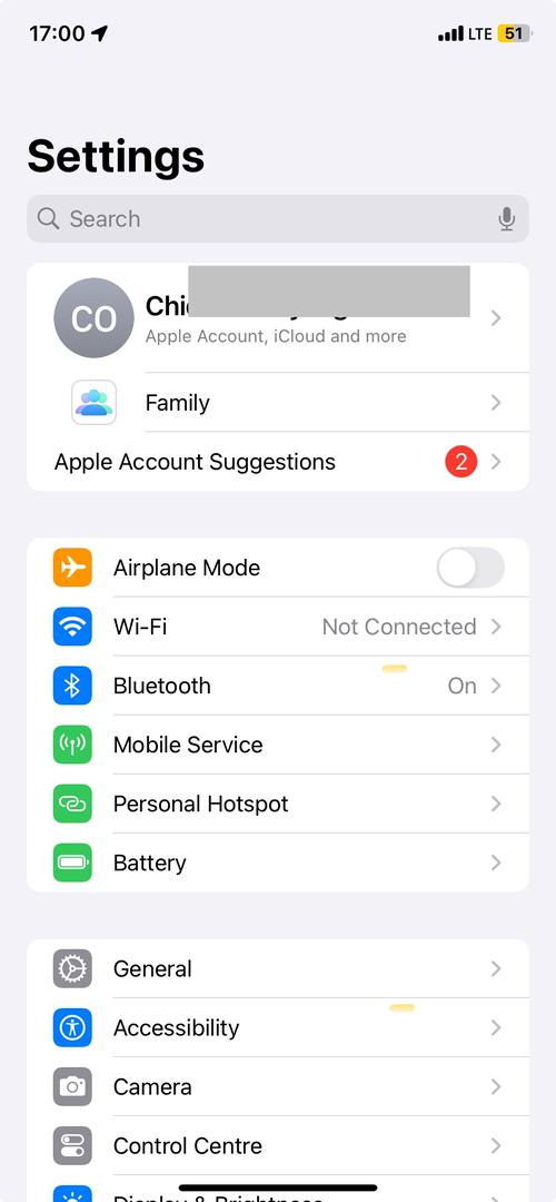 iphone setting