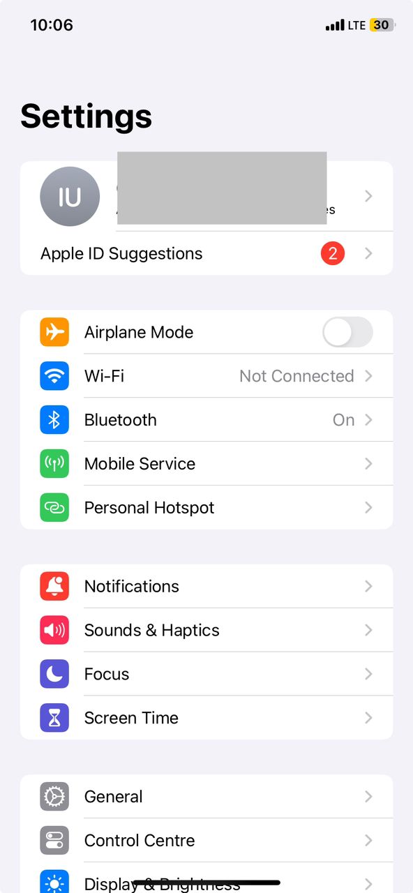 iphone setting