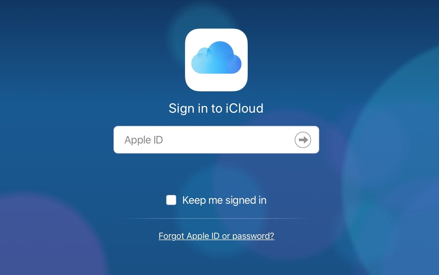 sign in to icloud