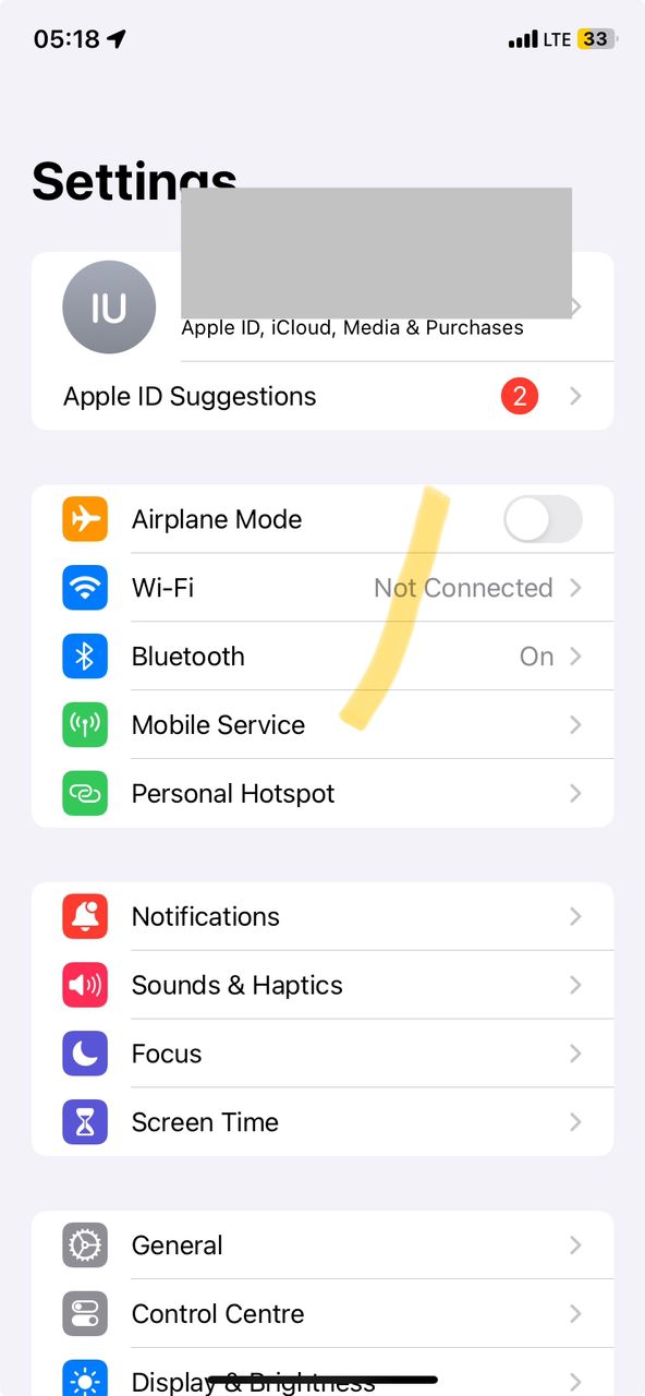 iphone setting