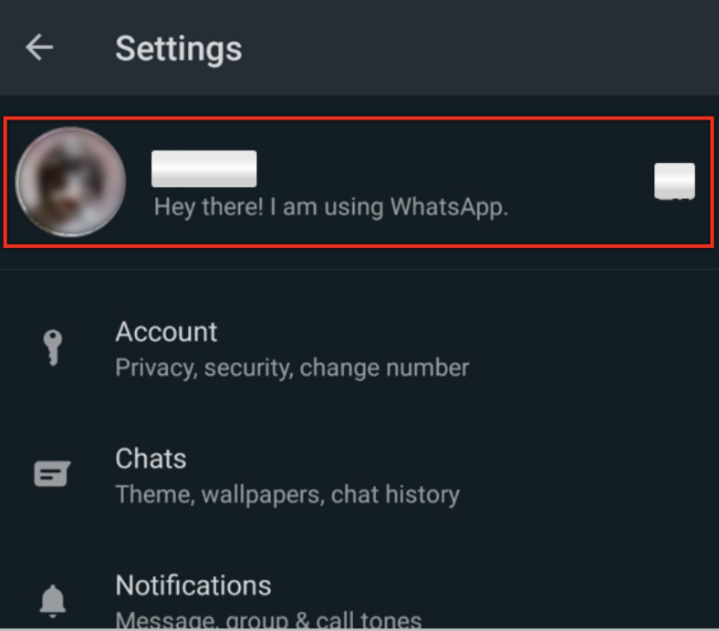 whatsapp setting