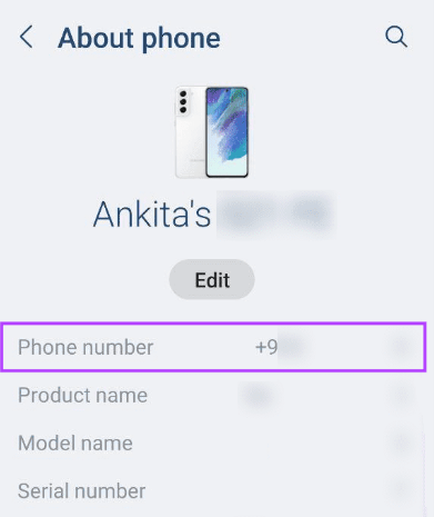 check phone number via android phone setting