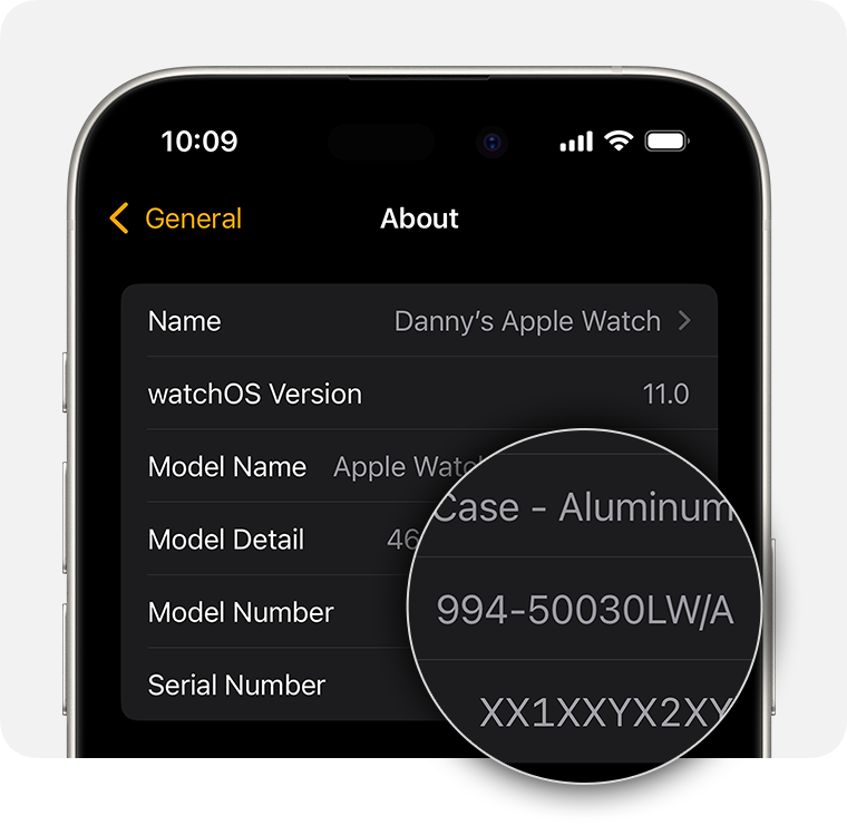 apple watch model number