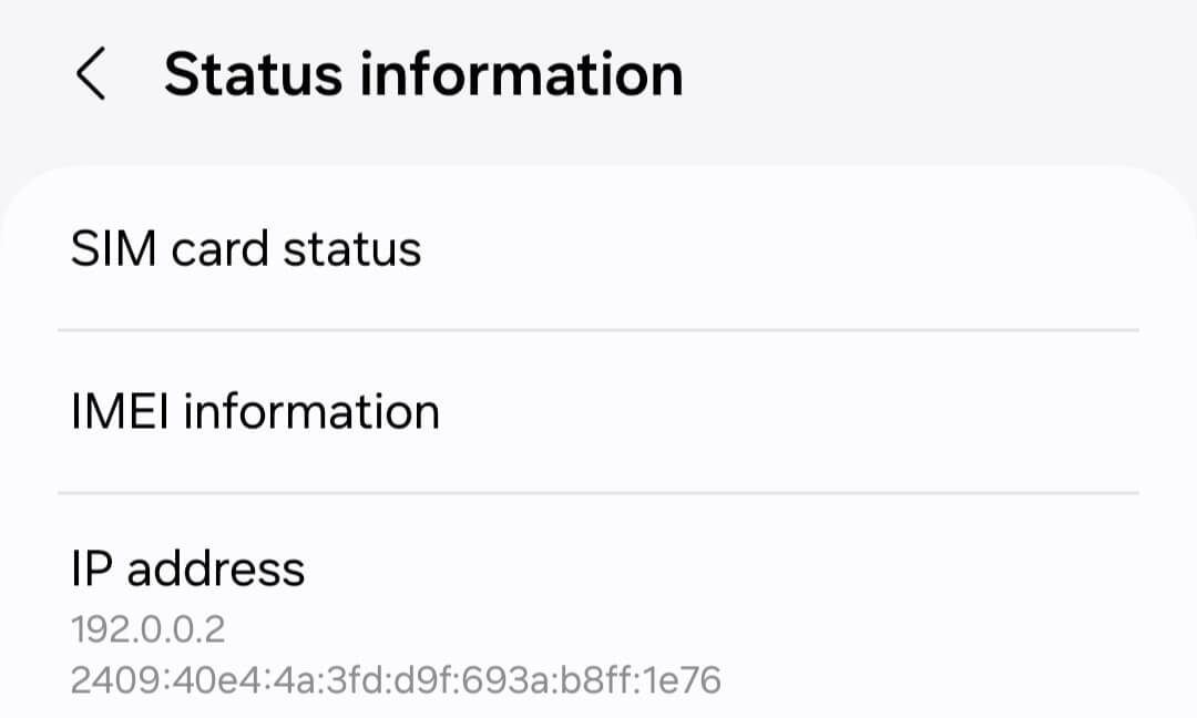 status information on android