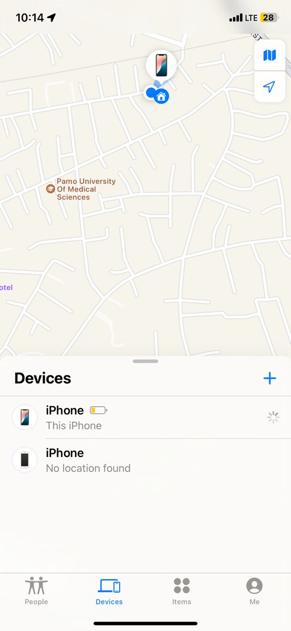 tap on the missing iPhone device