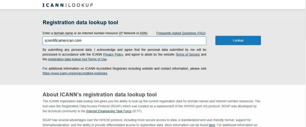 ICANN Lookup