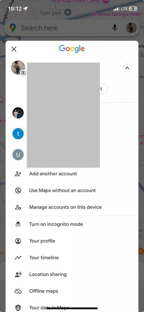 add another account on google maps timeline