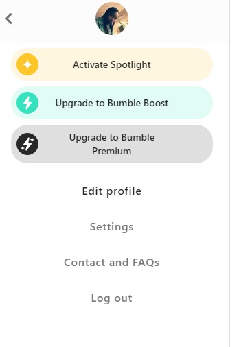 bumble profile setting