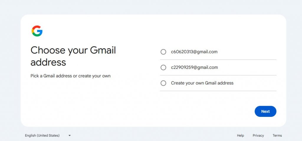 choose your email address