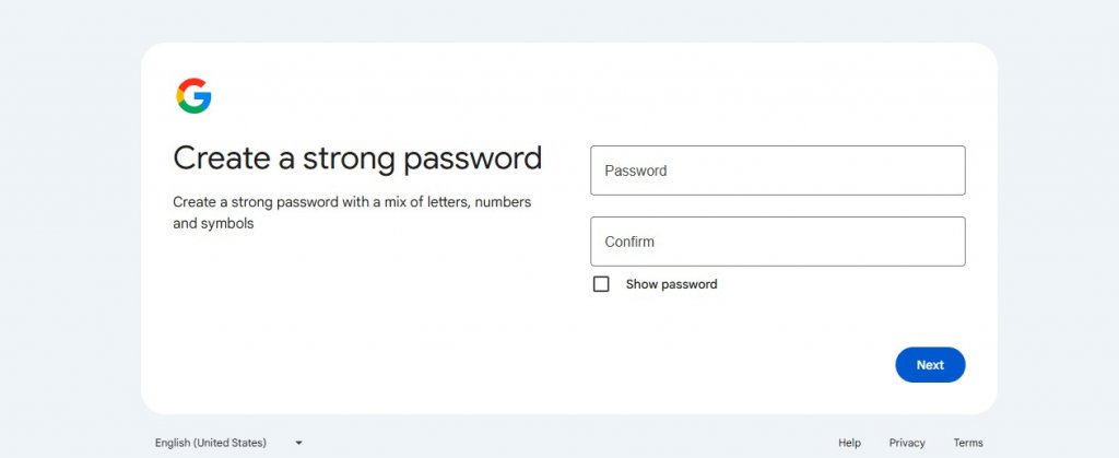 create a password