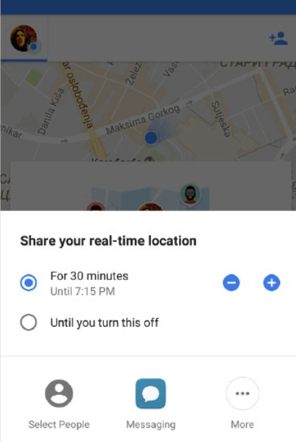 google share your real time location