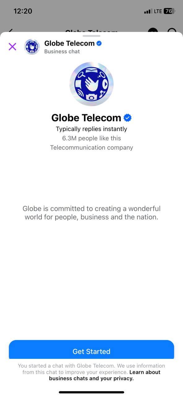 globe telecom business chat