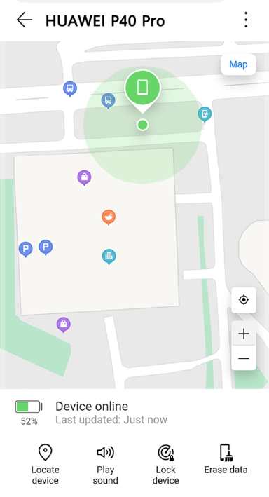 find huawei phone using google find my device