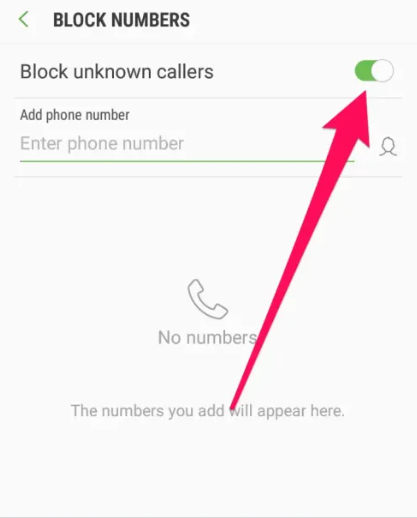 block unknown callers