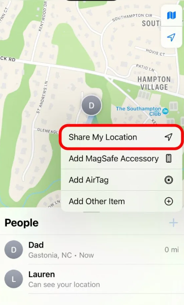 share my location on samsung phones