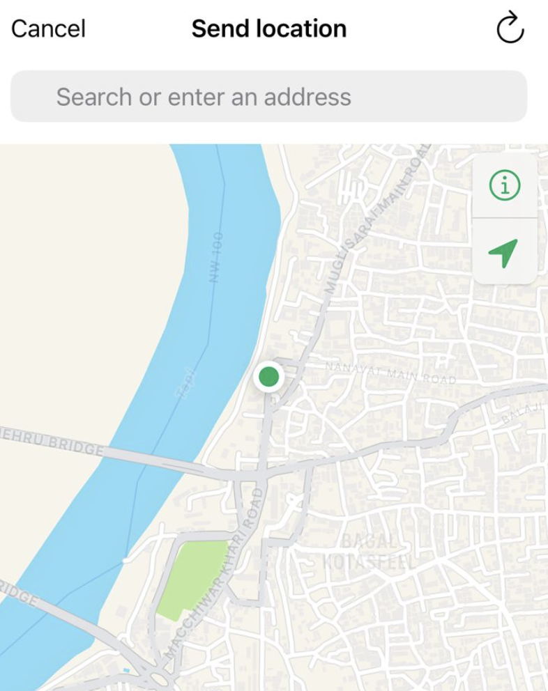 send location on whatsapp