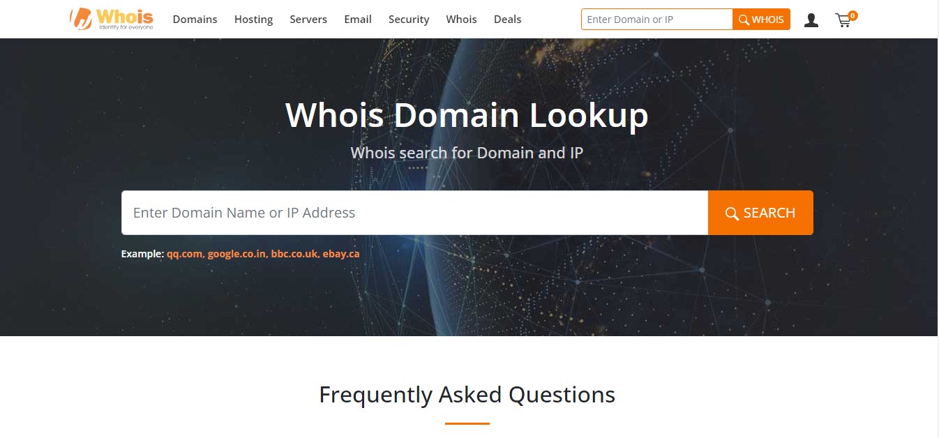 search on WHOIS Record Lookup