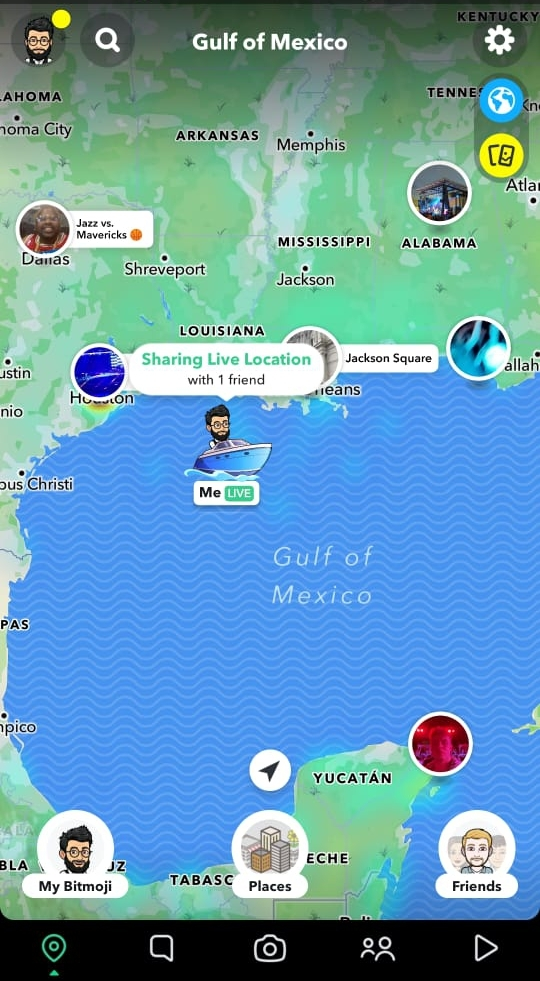see friends' Snapchat location