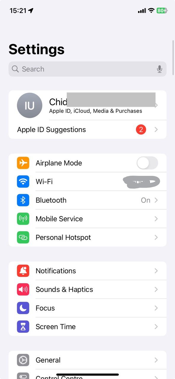 iphone setting