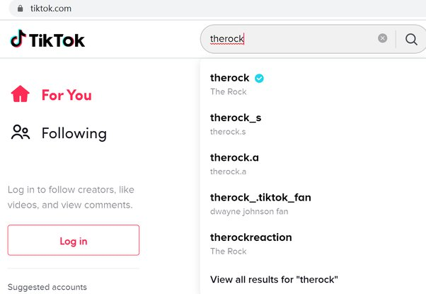 Search Their TikTok User IDs