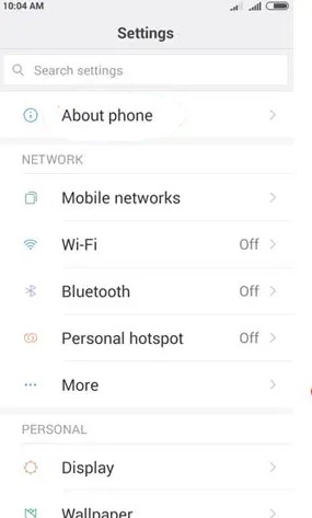 Android phone setting