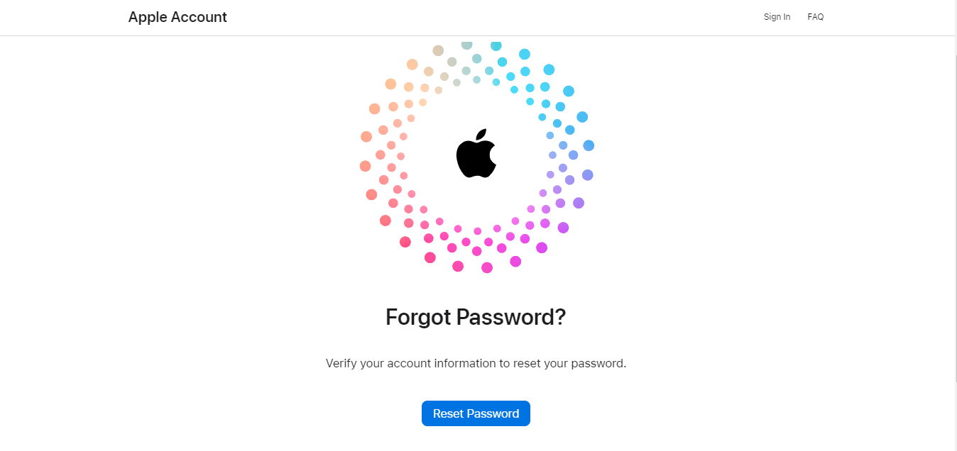 apple iforgot website