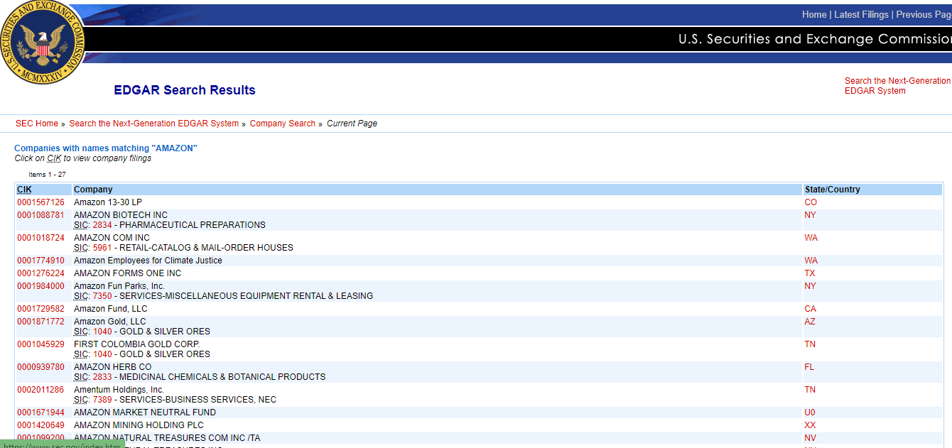 scan results on SEC