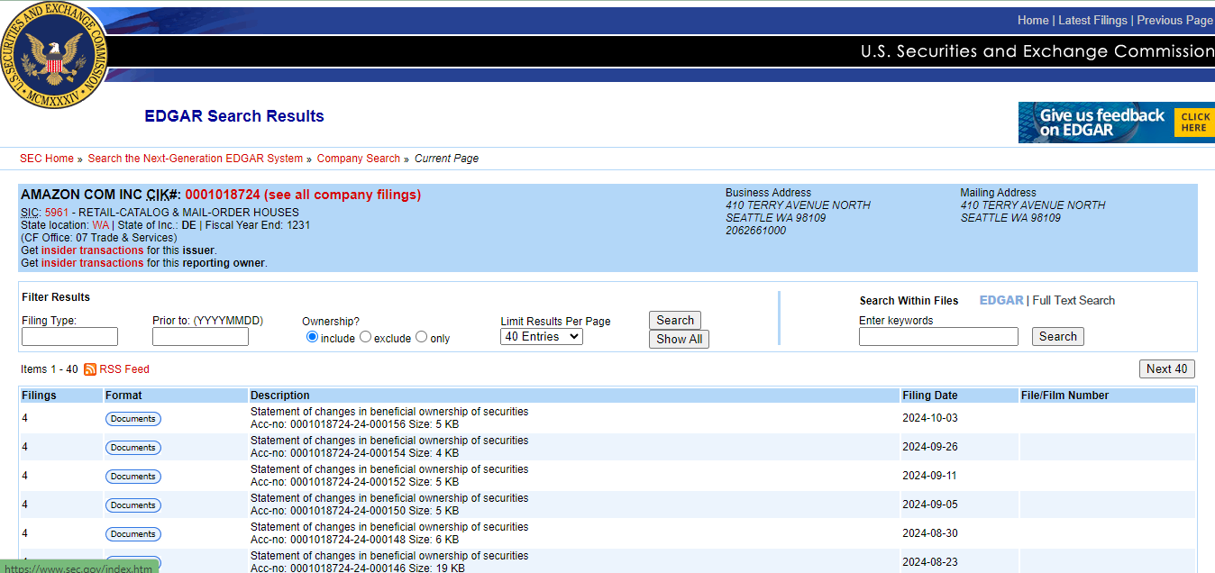 pick result document on SEC