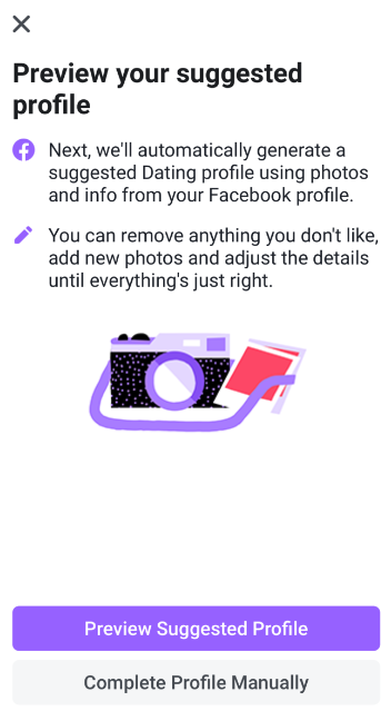 create a new facebook dating profile