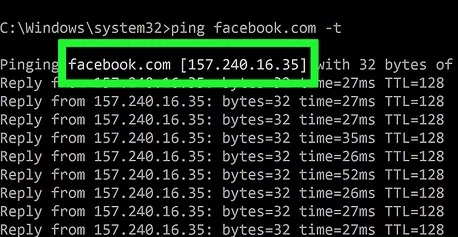 Facebook IP address