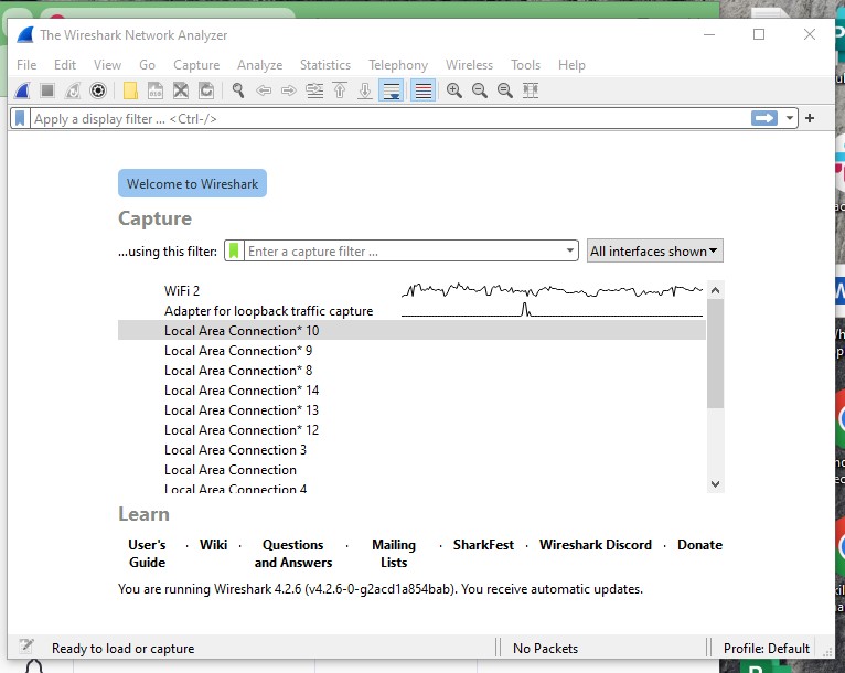 Wireshark interface