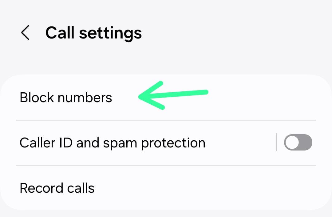 call setting on android