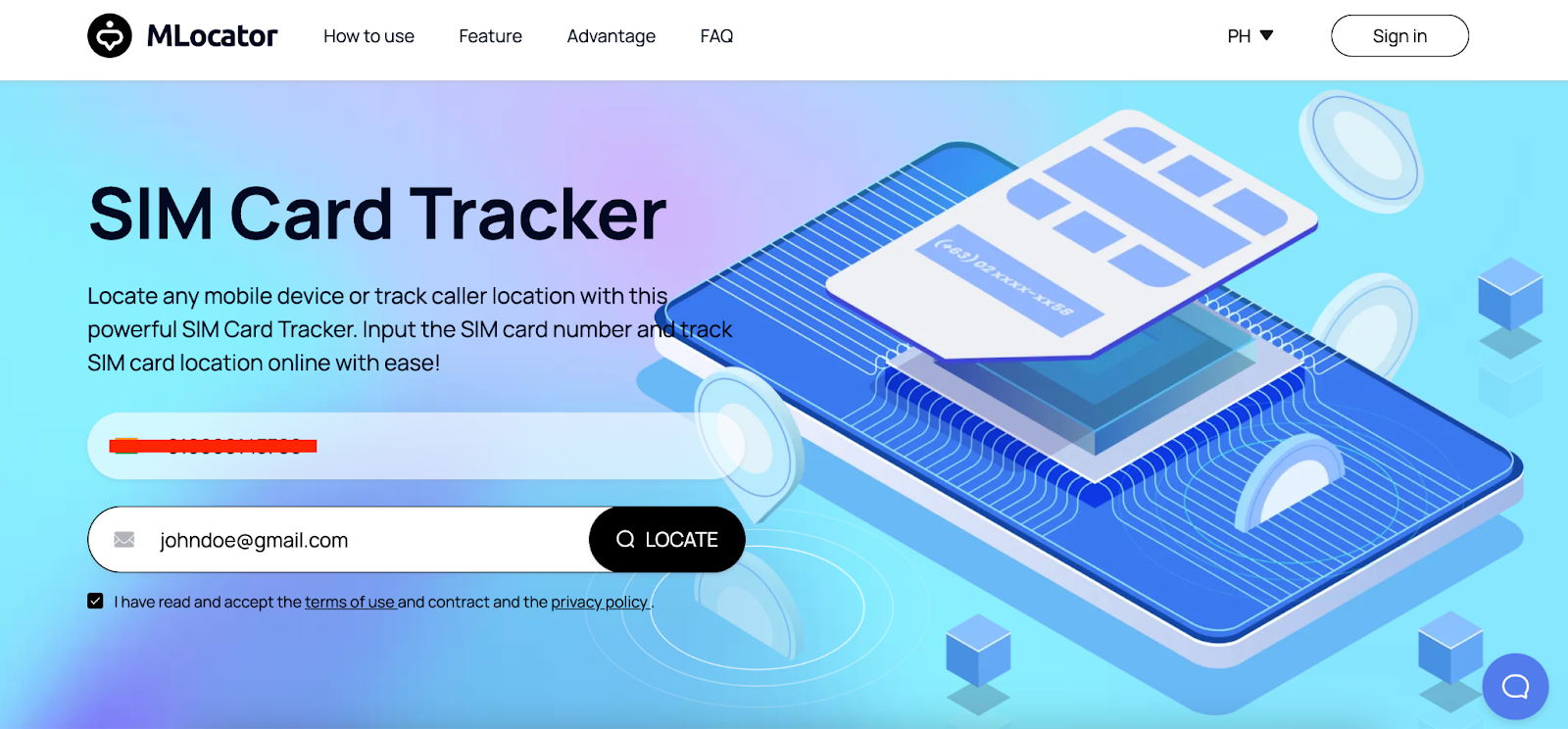 locate a person on SIM Card Location Tracker