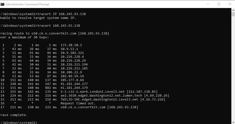 interpret the result of running a a traceroute on linux or mac