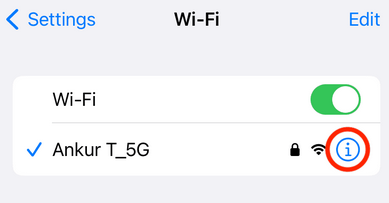 iphone wifi ayarı