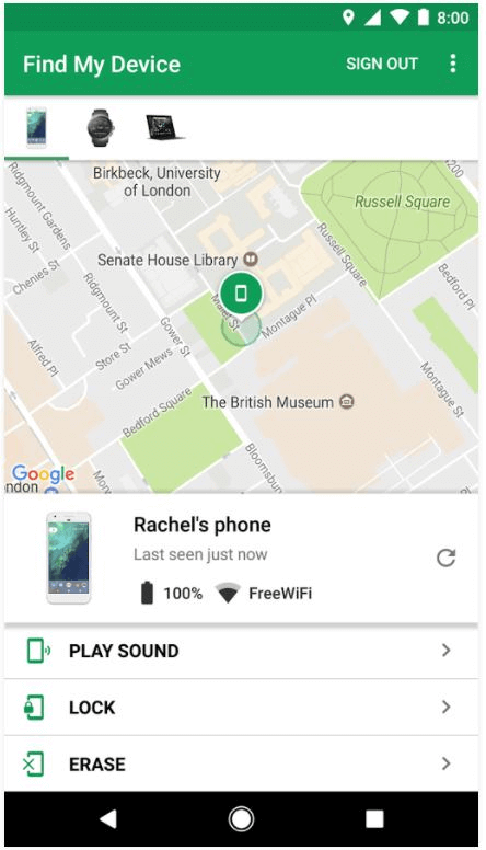 locate a person on find my device