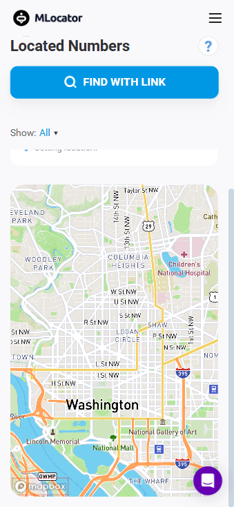 locate phone number on a map