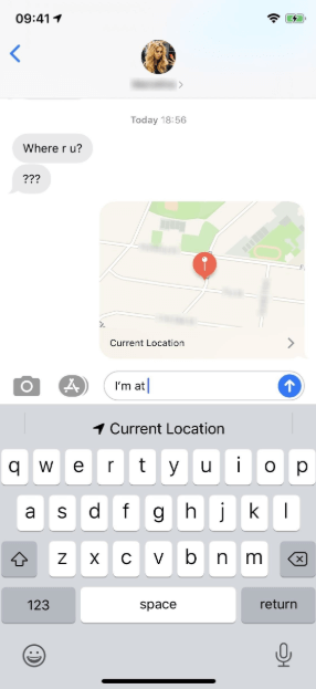 location sharing via text