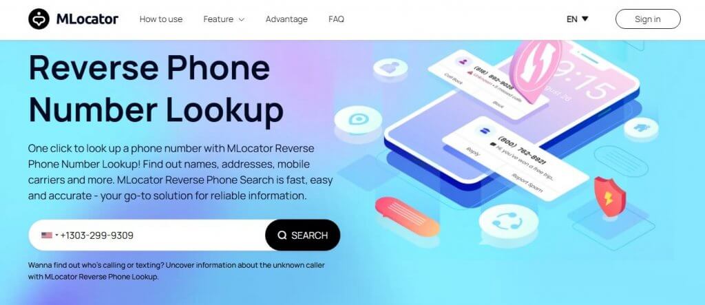 mlocator reverse phone number lookup