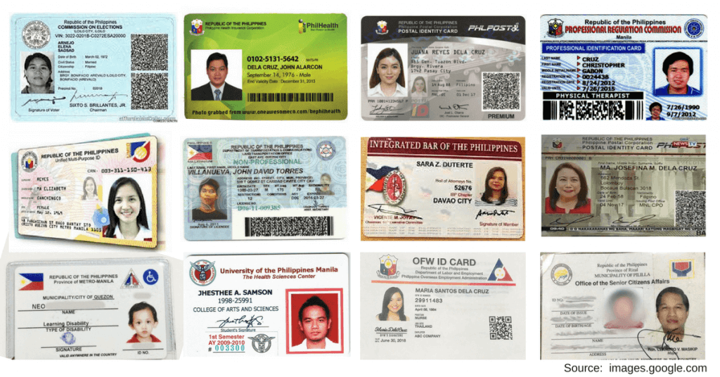 identificaciones válidas de Filipinas