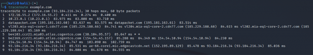 run a a traceroute on linux or mac