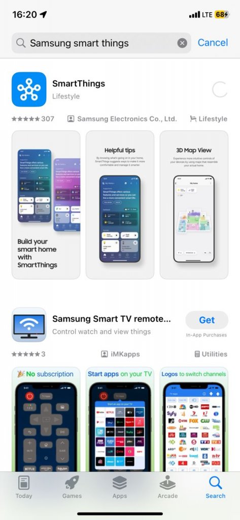 samsung smart things app