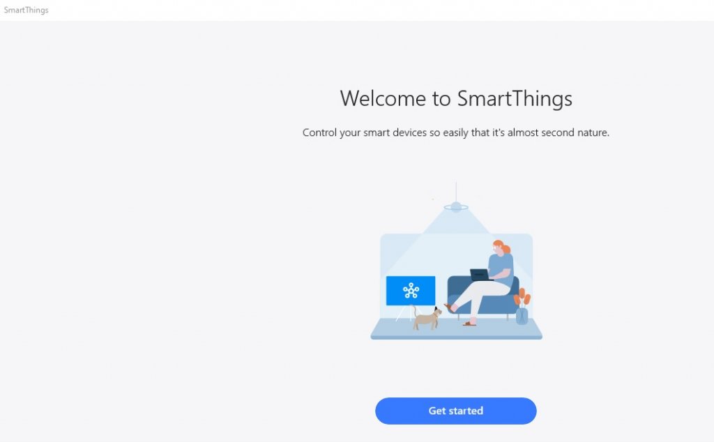 samsung smart things welcome page